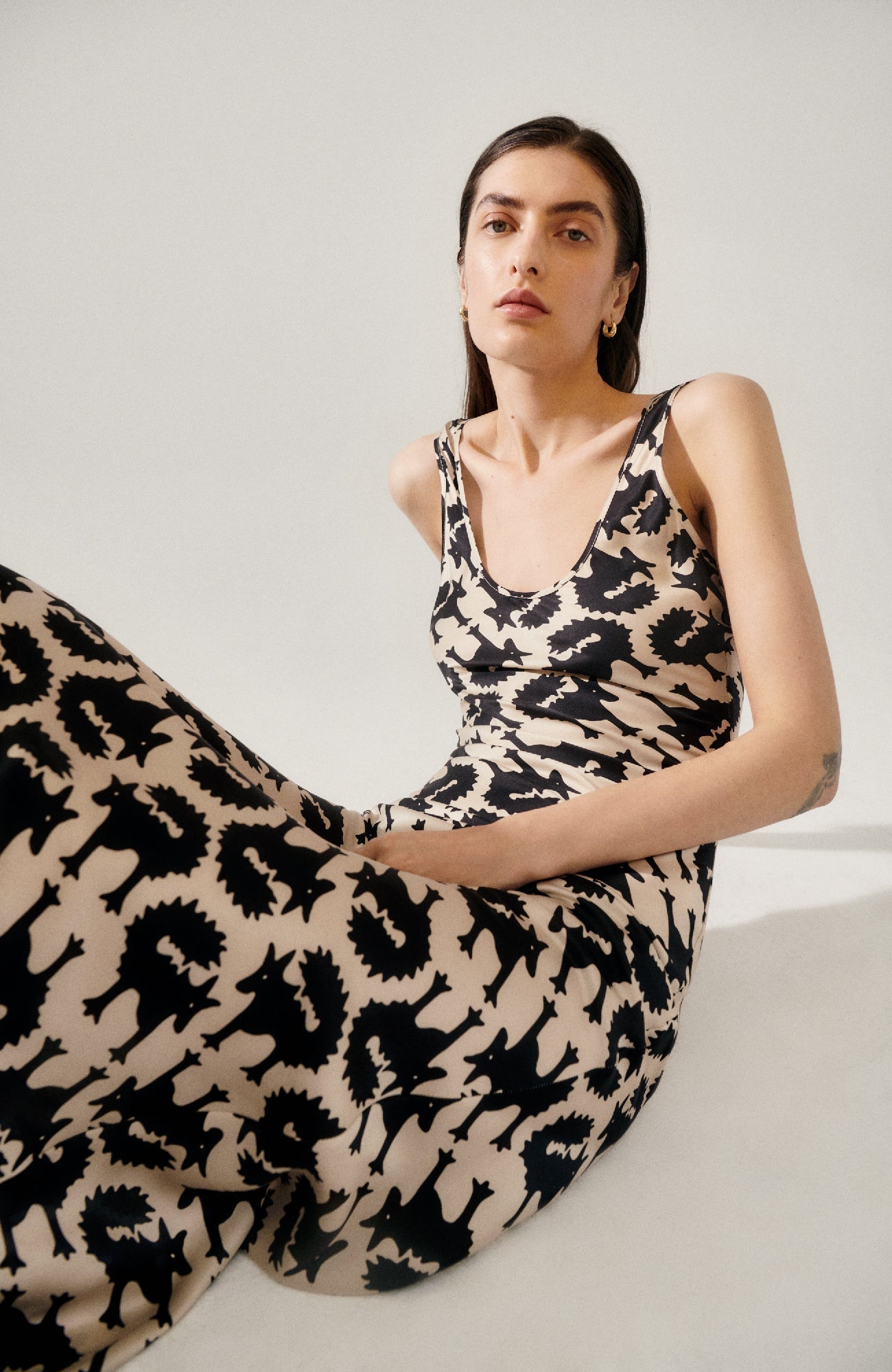 7 Prints! SL Silk Scoop Neck Midi Dress