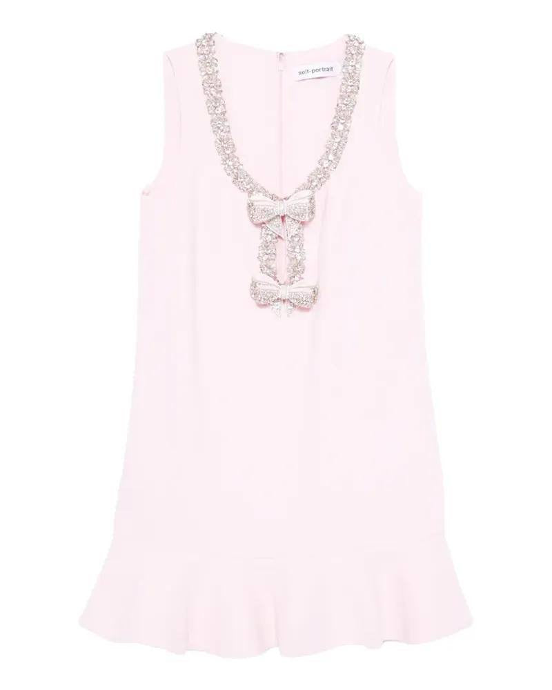 SP Pink Crepe Diamante Bow Cut-out Shift Mini Dress