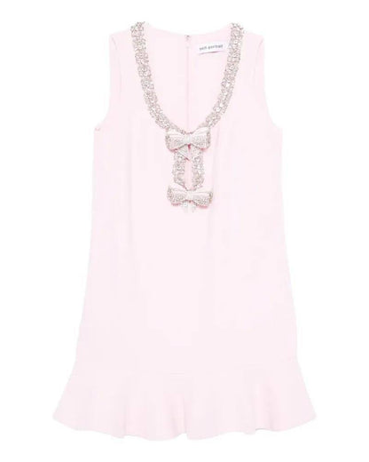 SP Pink Crepe Diamante Bow Cut-out Shift Mini Dress