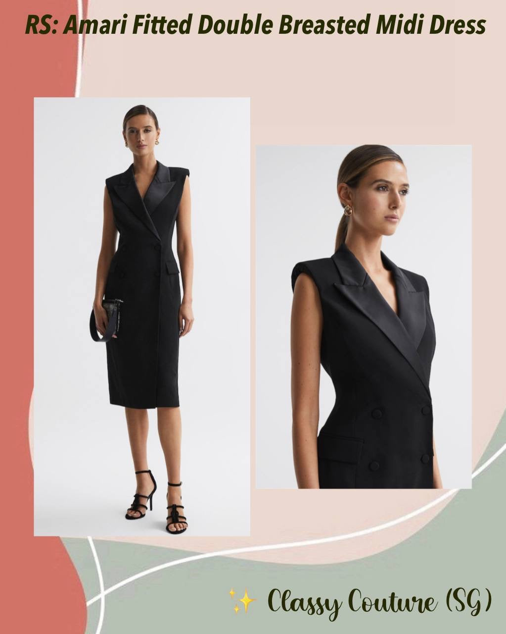 RS Amari Fitted Double Breasted Midi Dress