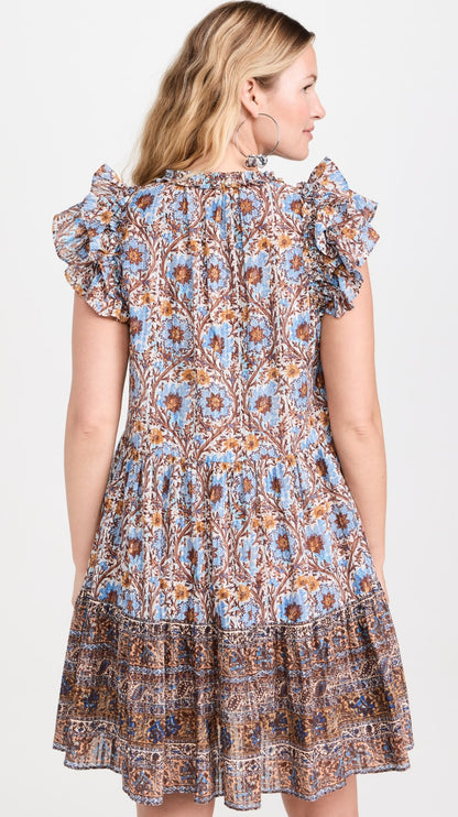 UJ Coletta Cotton-Viscose Mini Dress in Caspia