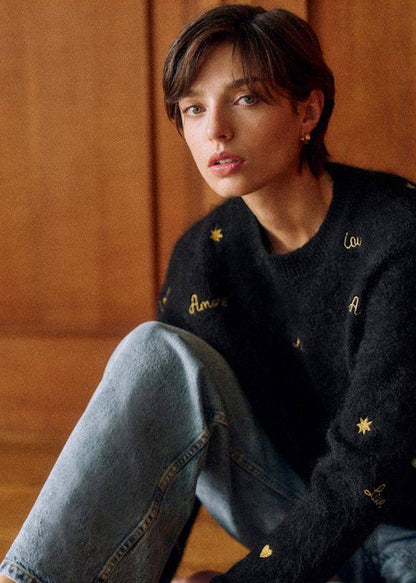 SZ Hope Mohair-Wool blend Good Embroidery Jumper