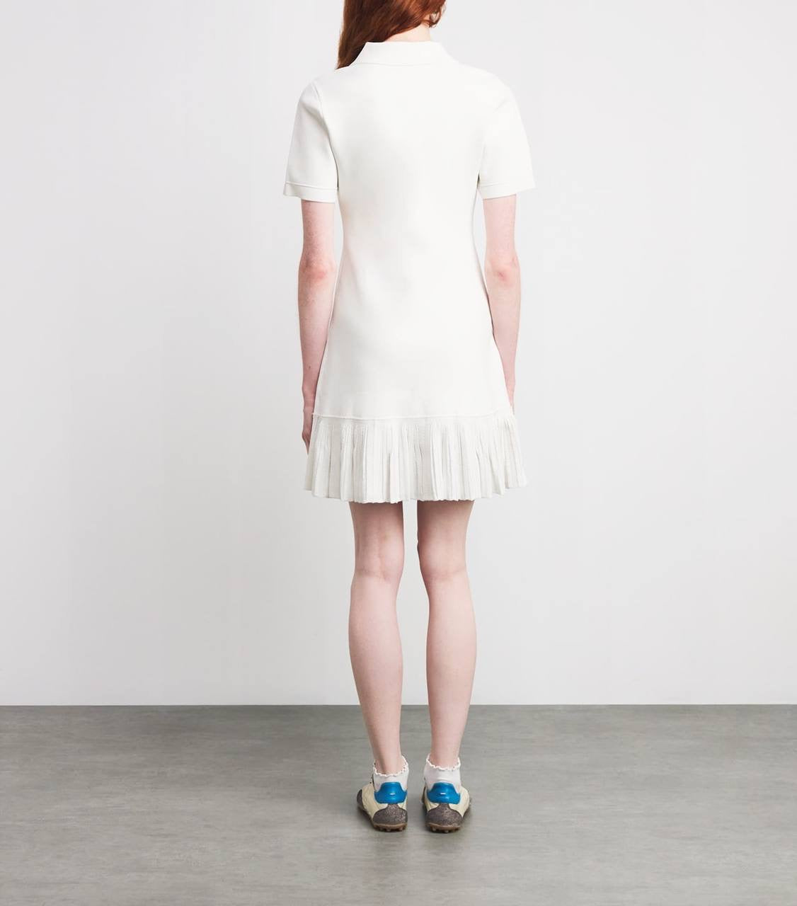 SD White Knitted Polo Mini Dress