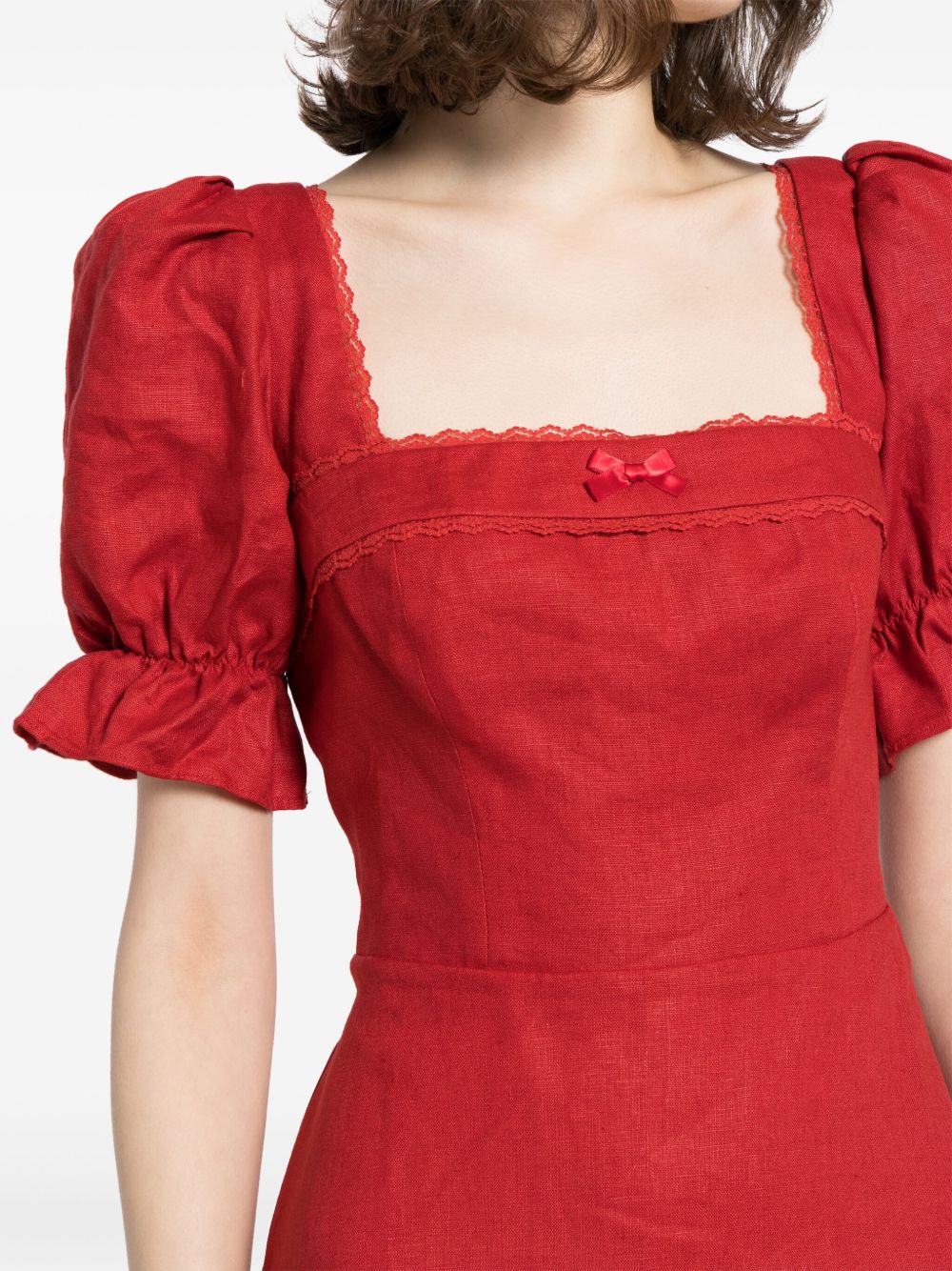 SALE! Ref Evianna Puff Sleeve Linen Mini Dress