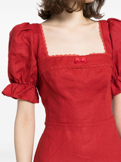 SALE! Ref Evianna Puff Sleeve Linen Mini Dress