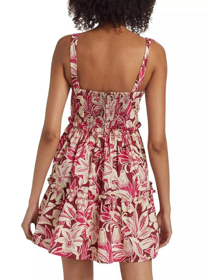 CC Audrey Leafy Cotton Bustier Mini Dress