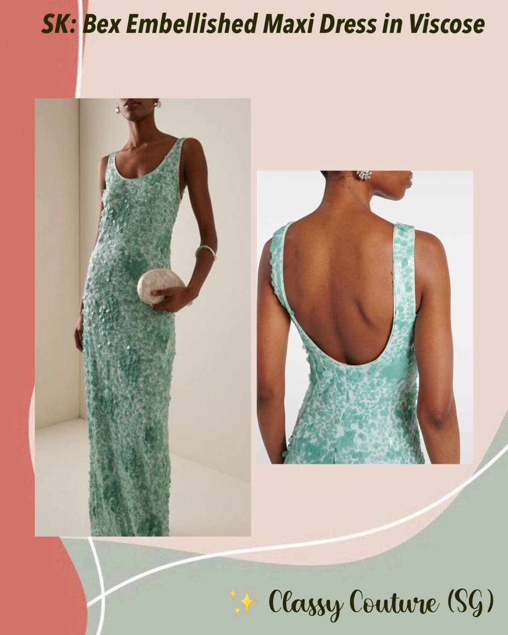 SK Bex Embellished Viscose Maxi Dress