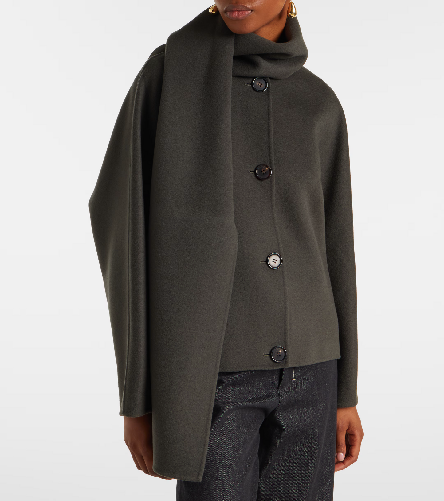 2 Colors! MM Kate Cropped Jacket (w Detachable Scarf) | Flared Midi Skirt | Double-Sided Wool Set