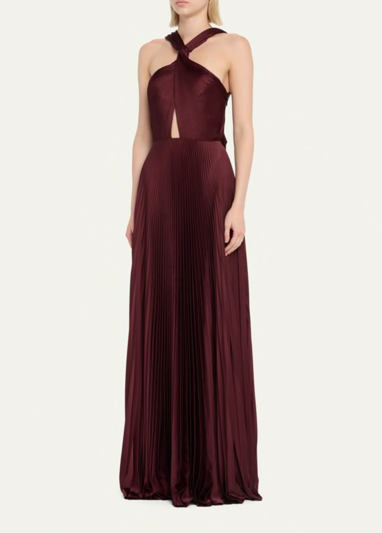 ALC Athena Pleated Halter A-Line Maxi Dress