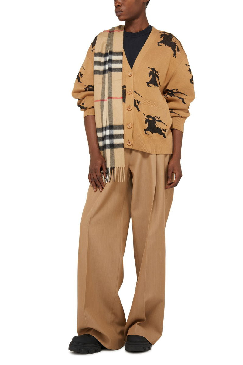 BBR Brittany Cotton Silk All-over Logo Cardigan in Tan EKD