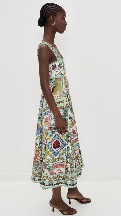 ALM Tommasina Cotton Summer Midi Dress Sundress