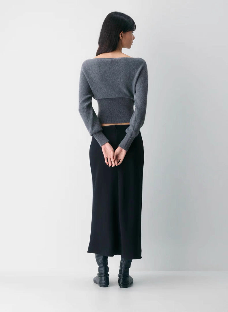 4 Colors! ARZ Crescendo Boat Neck Viscose-blend Wonder Yarn Ribbed Knit Sweater