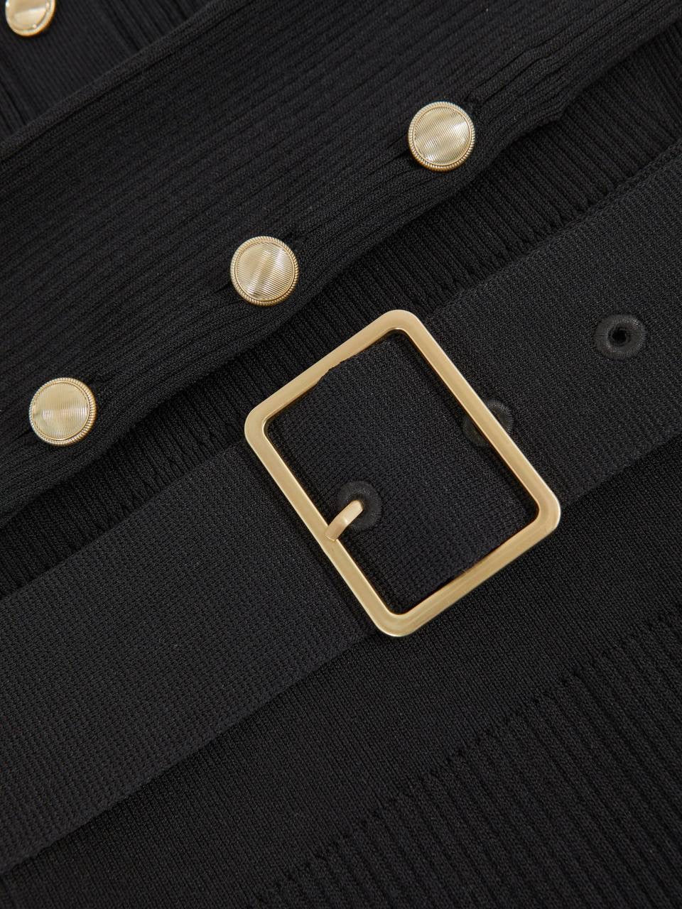 RS Willow Buttoned Rib Knit Midi Dress