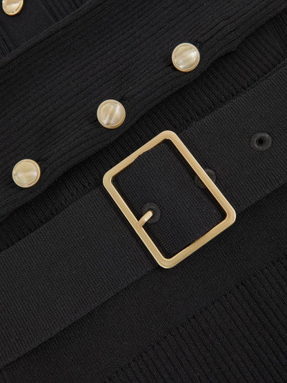 RS Willow Buttoned Rib Knit Midi Dress