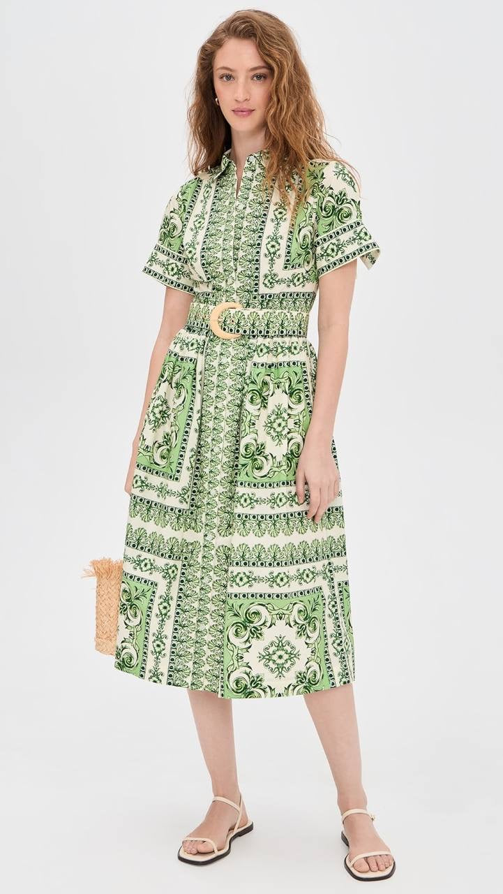 CC Malena Cotton Belted Midi Dress