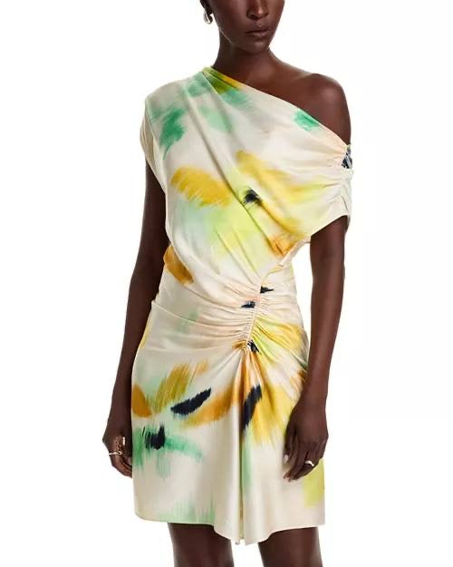 ALC Poppy Draped Satin Viscose Mini Dress