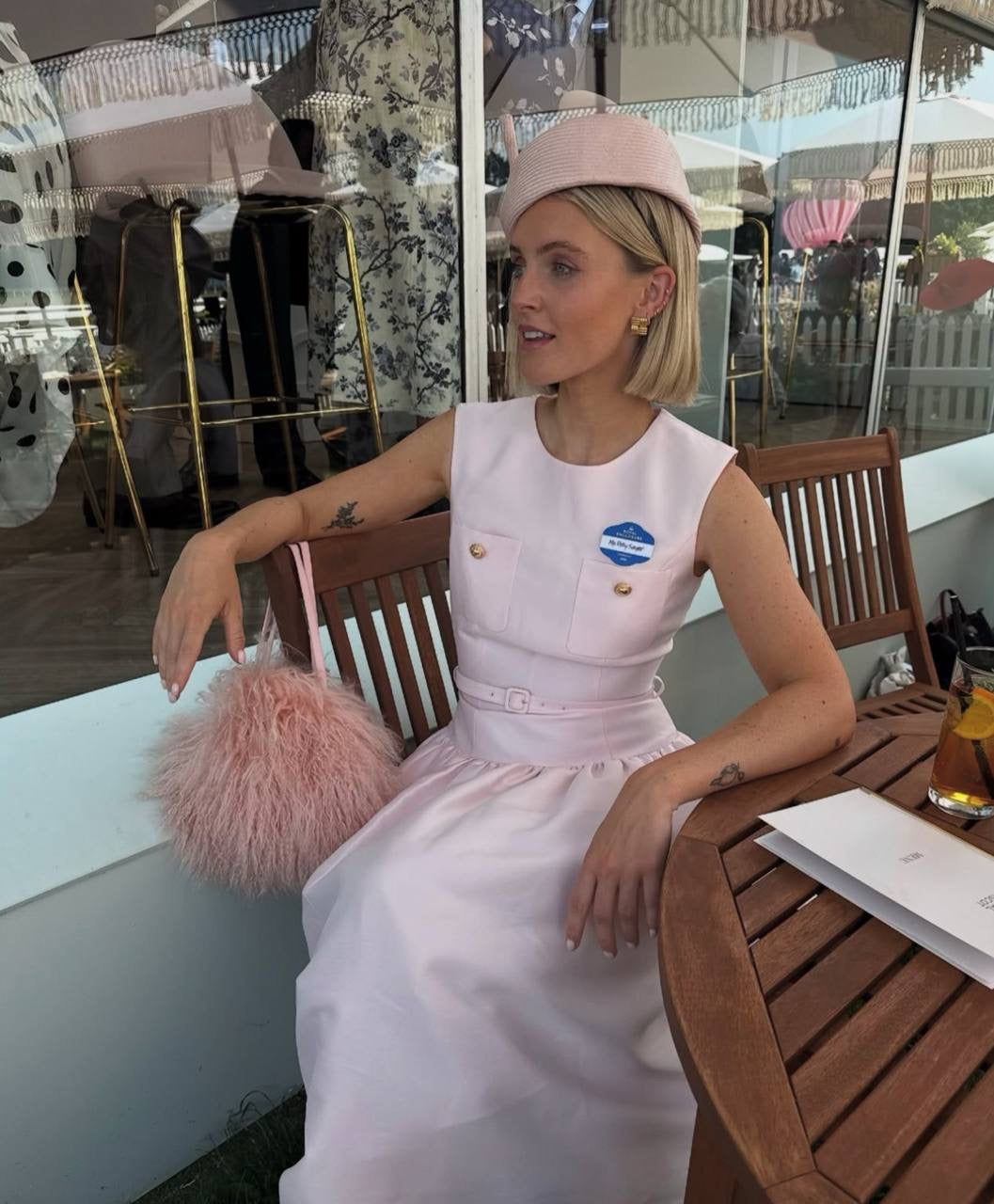 SP Pink Taffeta Midi Dress