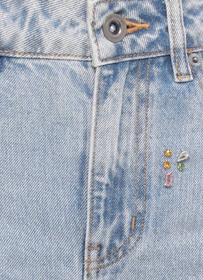 SP Embellished High Waist Jeans in Light Blue Wash