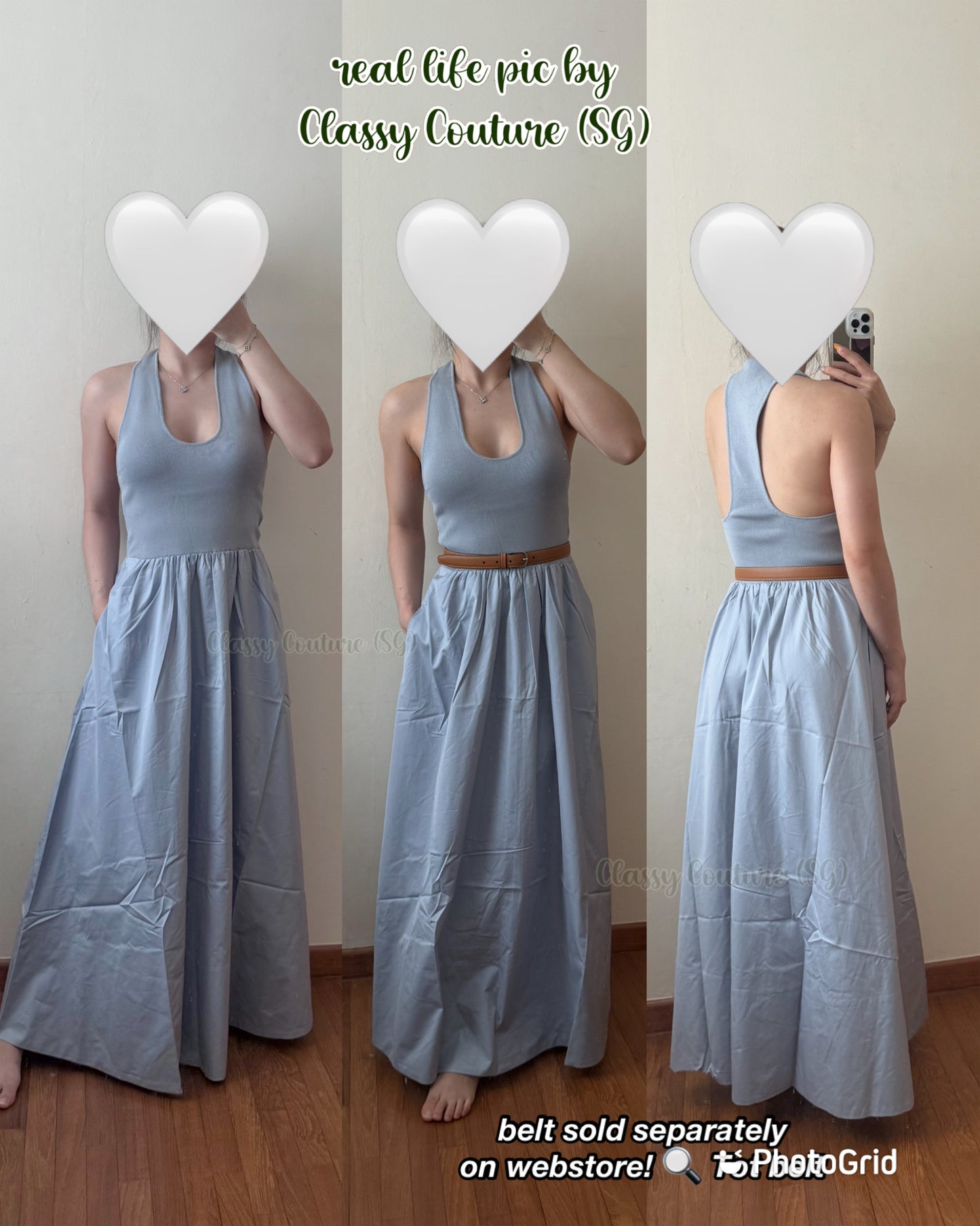 3 Colors! SA Plunge Neck Viscose-blend Knit & Cotton Midi Maxi Dress