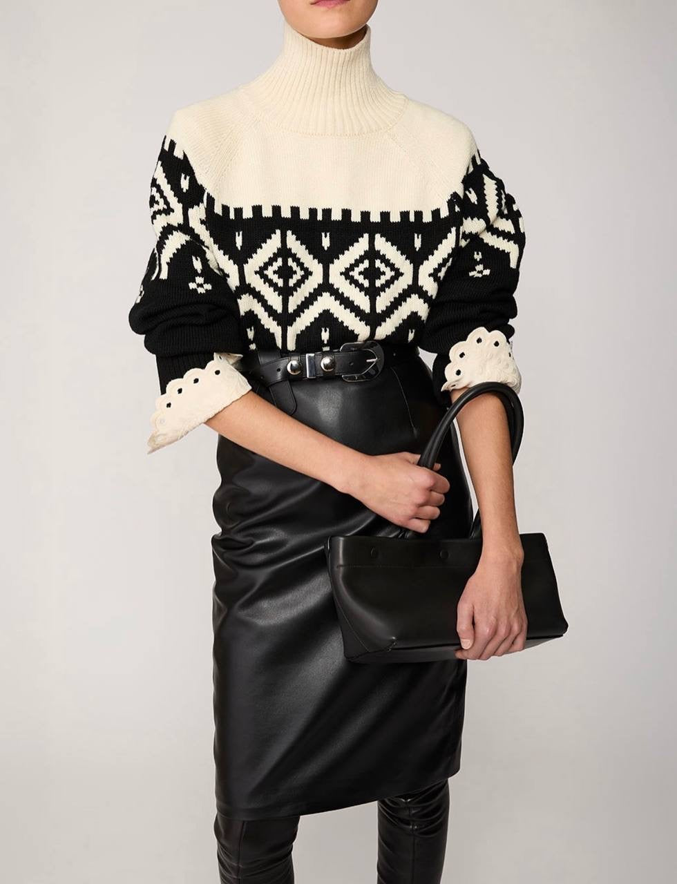 ATZ Hamilton Fair Isle Merino Wool Turtleneck Sweater