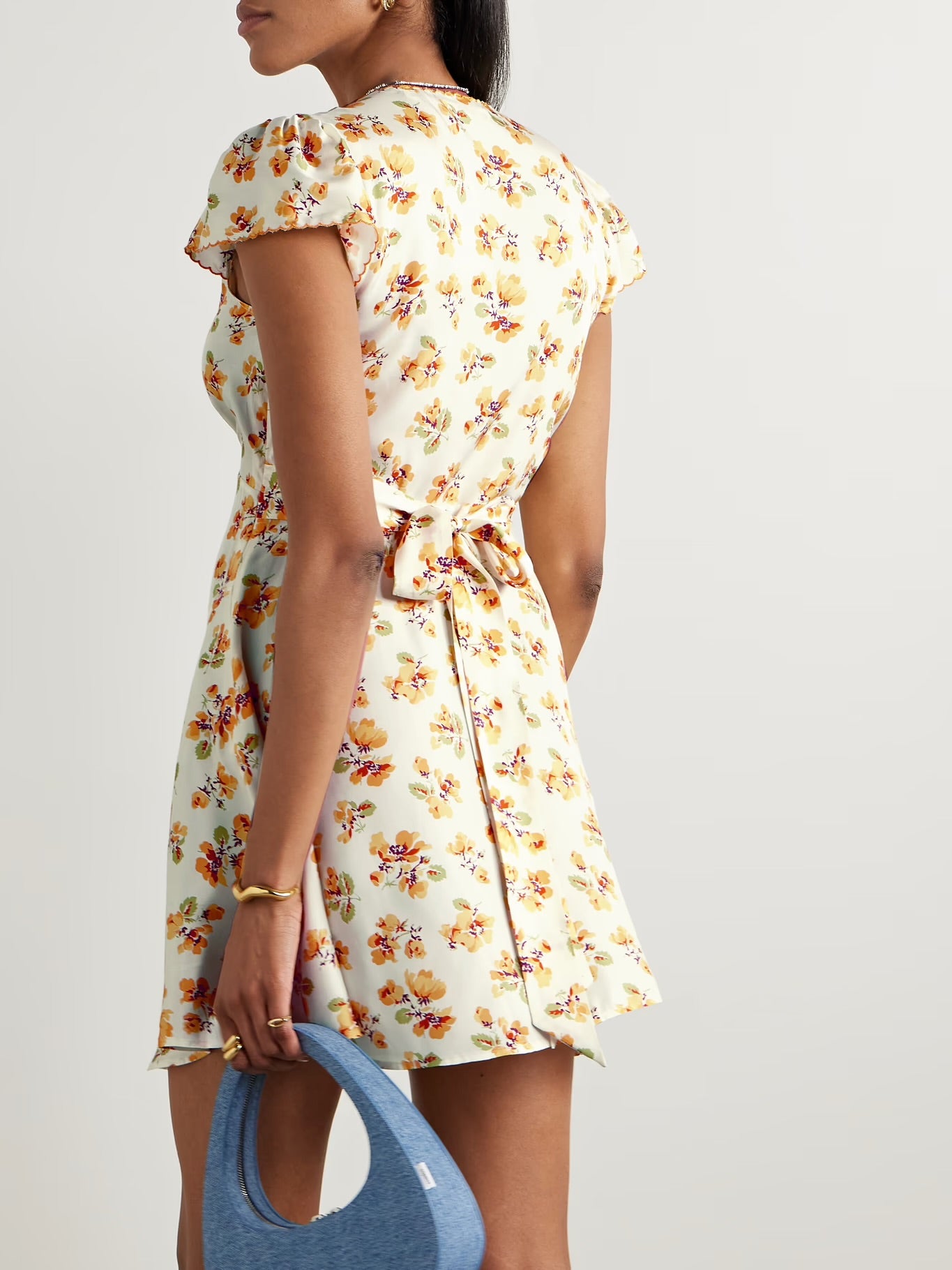 DN Dianne Silk-Viscose Mini Dress in Amber Frolicking Floral