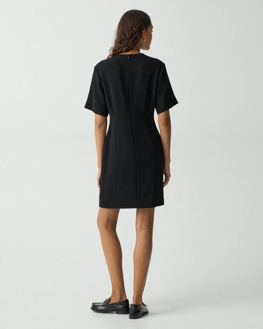 TH T-Shirt Mini Dress in Admiral Crepe
