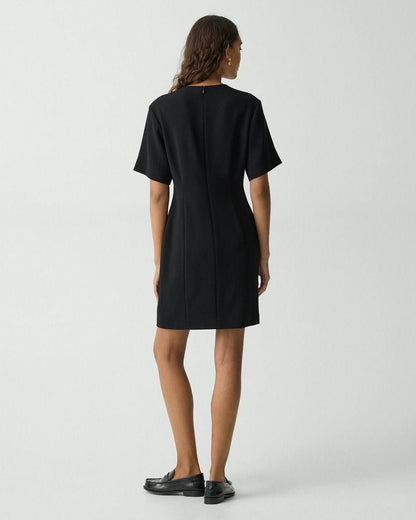 TH T-Shirt Mini Dress in Admiral Crepe