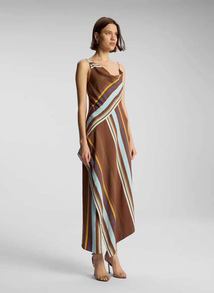 ALC Lauren Viscose-Blend Striped Midi Dress