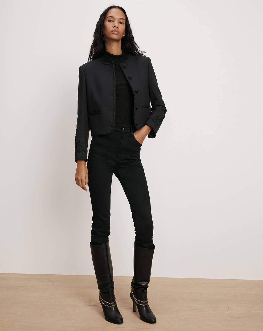 VB Latrell Embroidered Cropped Jacket