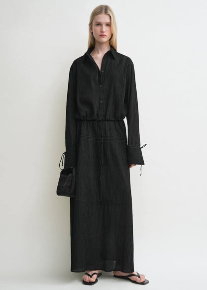 TOT Cotton Drawstring Shirt | Maxi Skirt