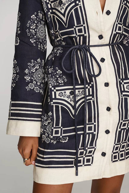ALM Bandera Linen Mini Shirtdress