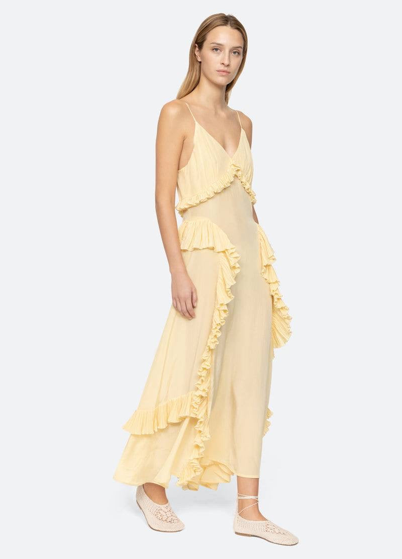 SE Delilah Chiffon Ruffle Midi Maxi Dress