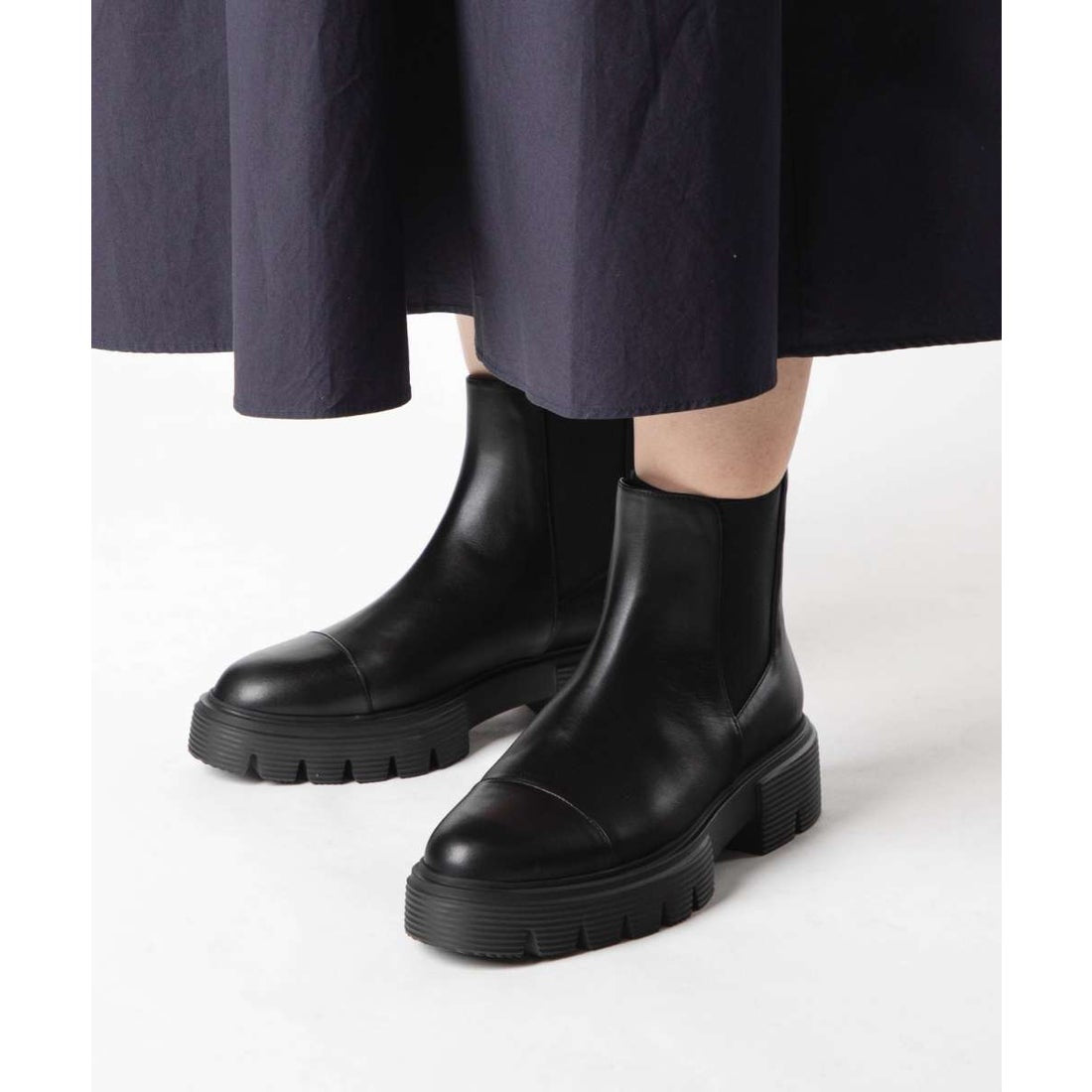 SW Nolita Chelsea Black Calfskin Leather Bootie 45mm Block Heel Boot