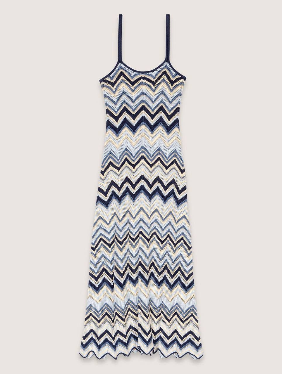 MJ Metallic Crochet-Knit Mizag Sleeveless Top | Rizag Strappy Midi Dress