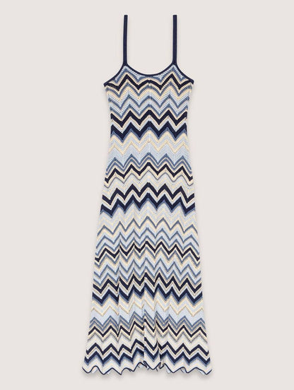 MJ Metallic Crochet-Knit Mizag Sleeveless Top | Rizag Strappy Midi Dress