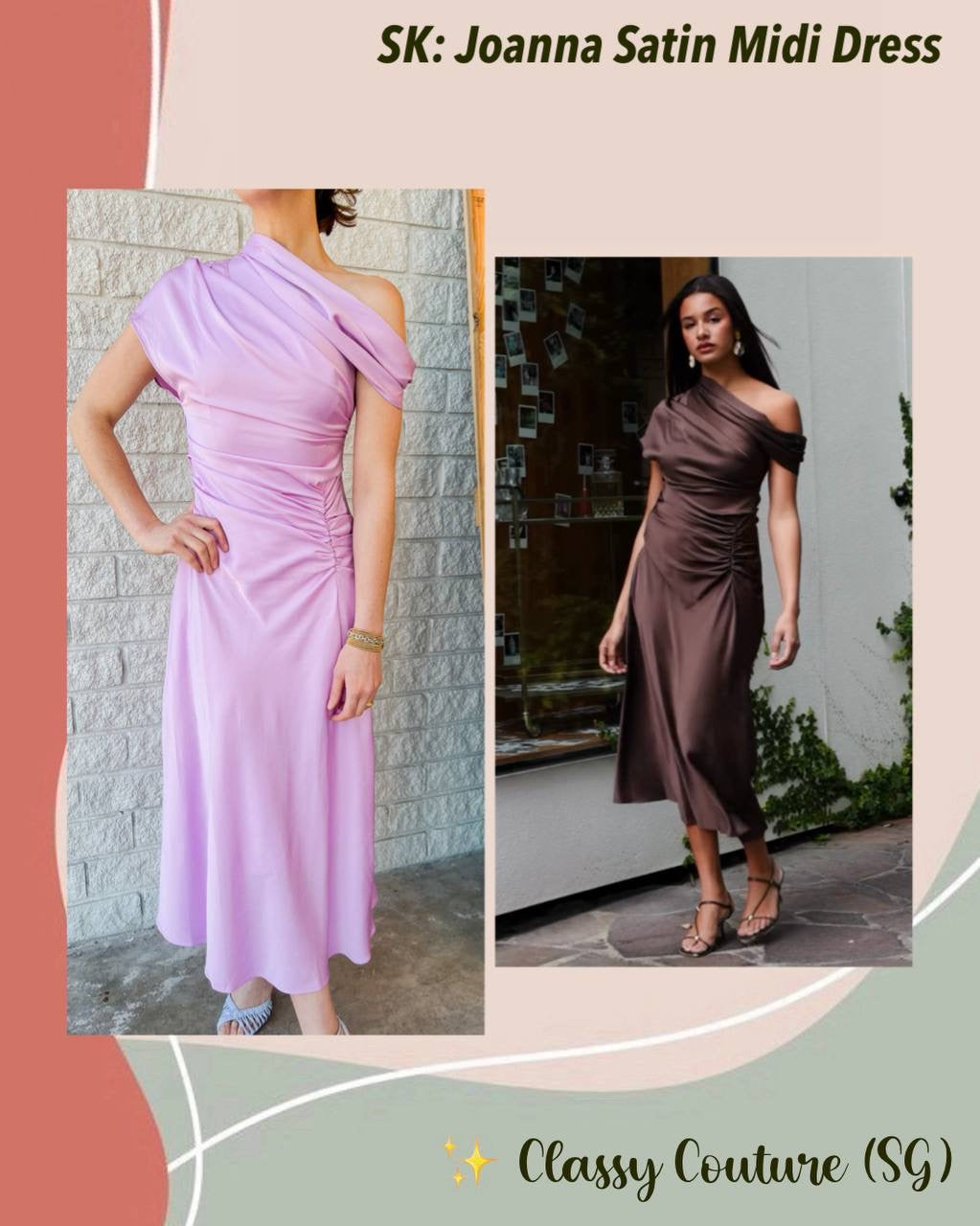 SK Joanna Satin Midi Dress