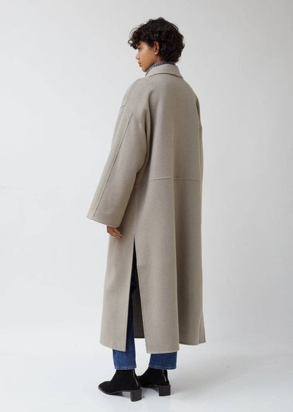4 Colors! TOT Annecy Signature Wool-Cashmere Coat in Black | Grey | Two-tone Camel | Charcoal