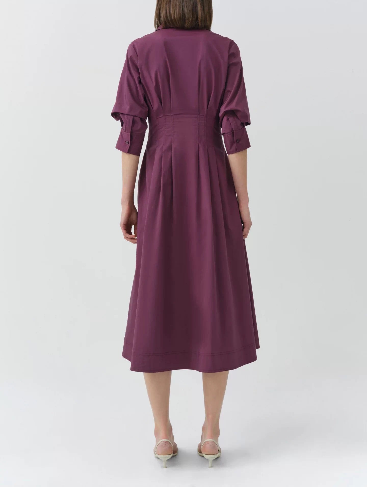 (PART 1/2) SK Jazz Pintuck Cotton-blend Midi Dress