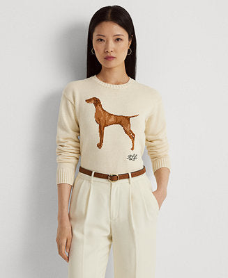 RL Intarsia Knit Cotton Dog Sweater