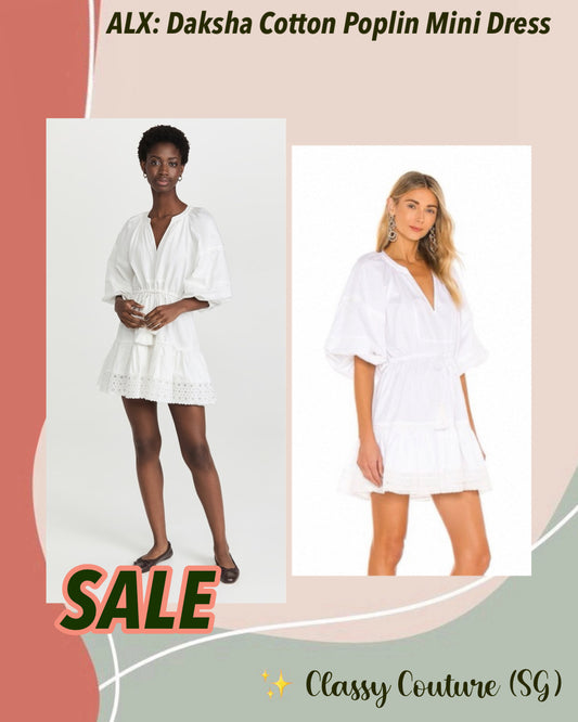 SALE! ALX Daksha Cotton Poplin Mini Dress
