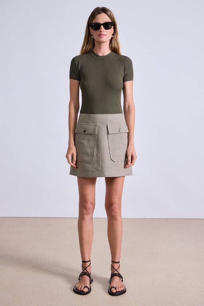 AA Helena V Neck Vest | Chi Mini Skirt | Cotton-Linen Set