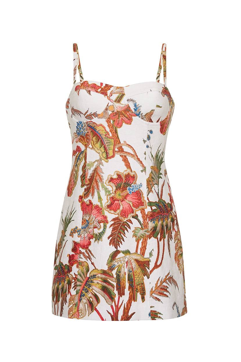 CC Claudine Bustier Linen Mini Dress