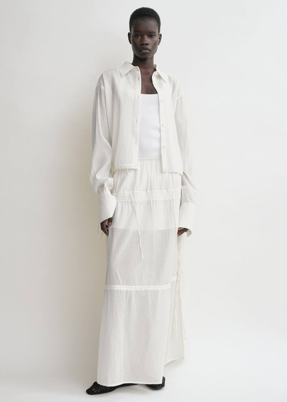 TOT Cotton Drawstring Shirt | Maxi Skirt