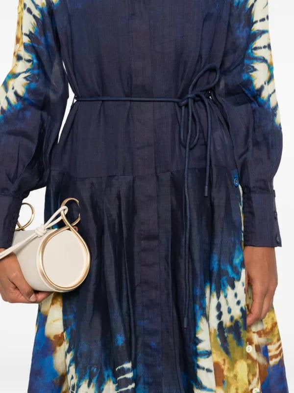 ALM Martine Tie Dye Ramie Shirtdress Midi Dress