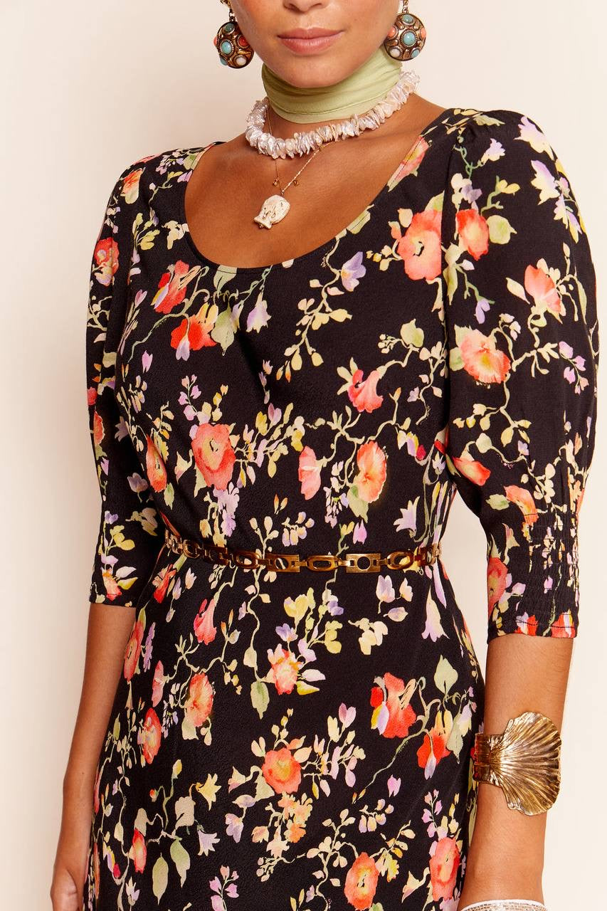 RX Oleander Viscose Midi Dress