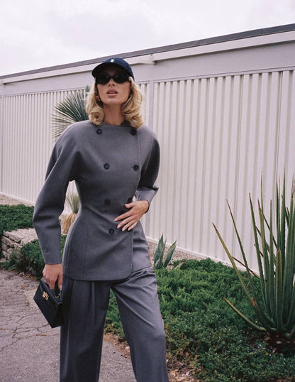 HS The Curvilinear Viscose-Wool Tailored Blazer