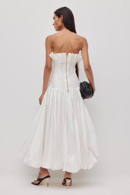 AJ Ivy Bubble Hem Cotton Gown Midi Maxi Dress