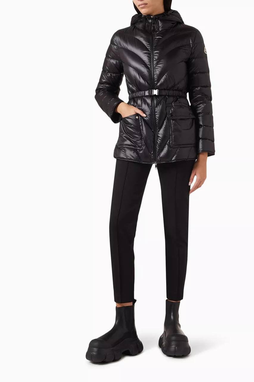 Argenno Chevron Short Fitted Hooded Nylon Jacket