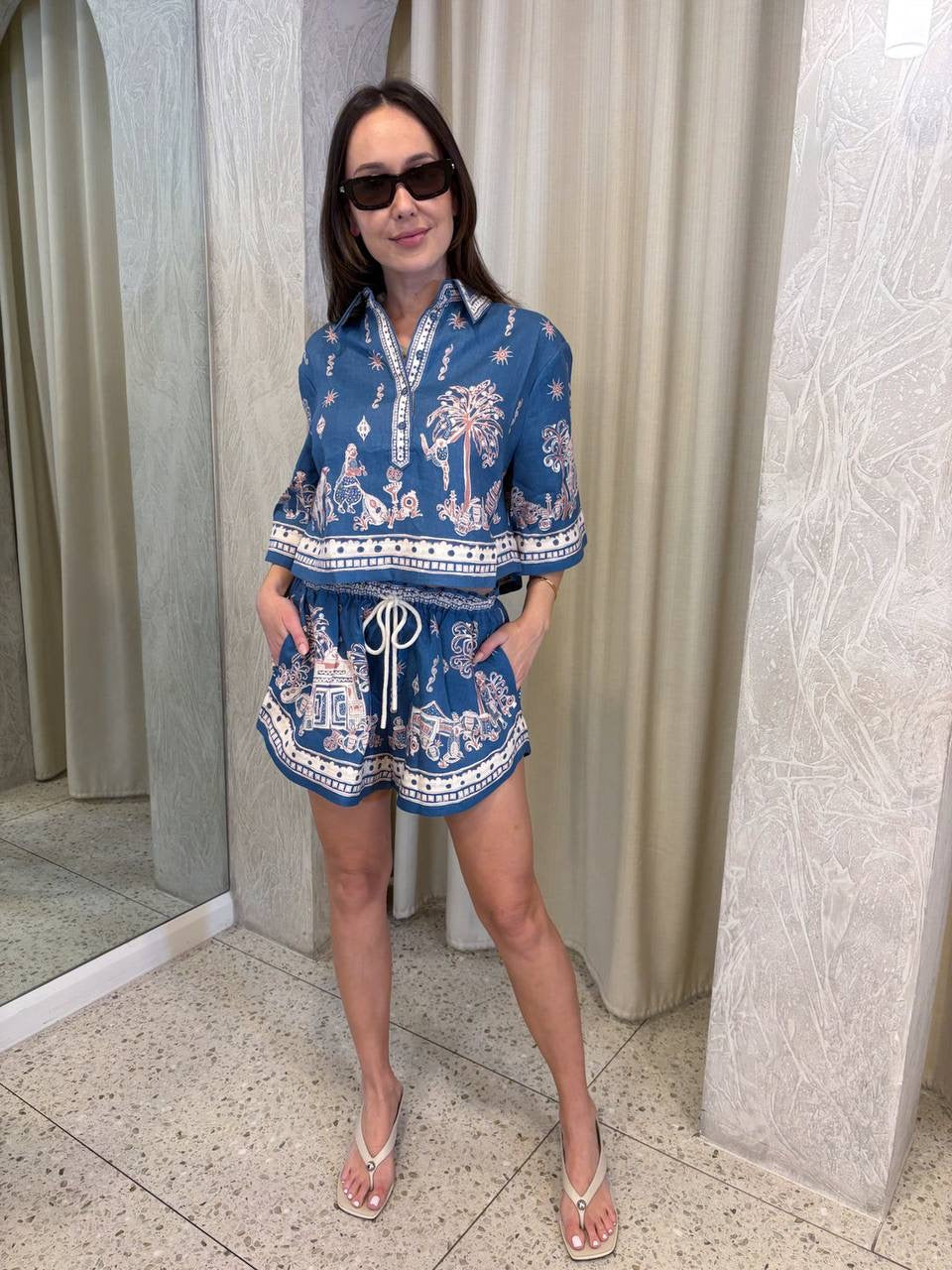 ALM Acacia Linen Cropped Shirt | Shorts | Set