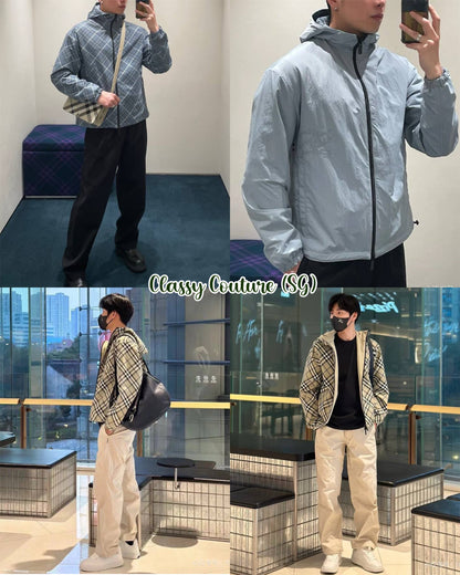 BBR Men's Reversible Check Hooded Jacket